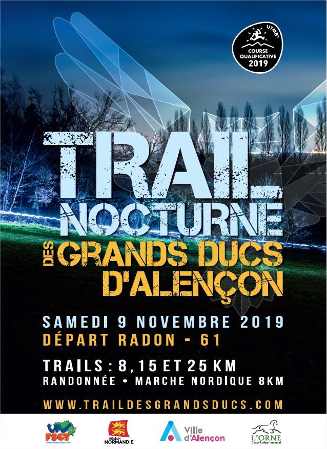 Affiche officielle du trail nocturne des grands ducs d'Alençon