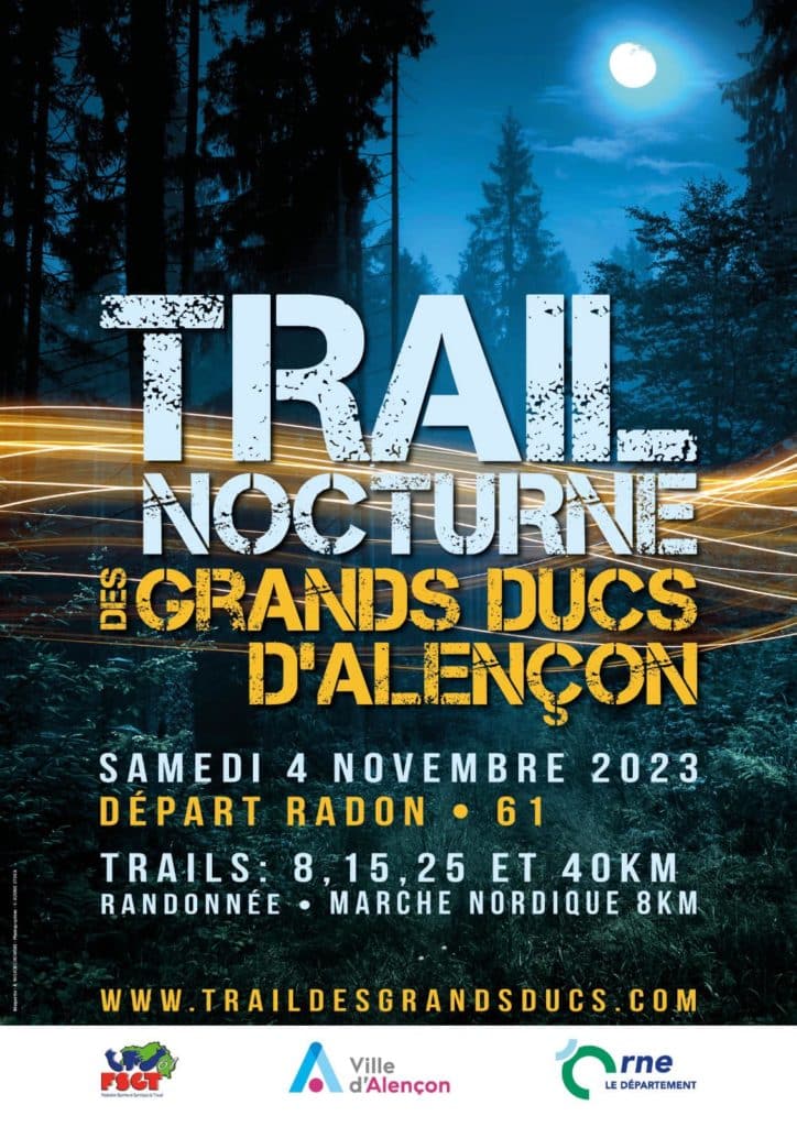 Trail nocturne 4 novembre 2023, 8, 15,  25 et 40 + Randonnée Marche Nordique 8KM